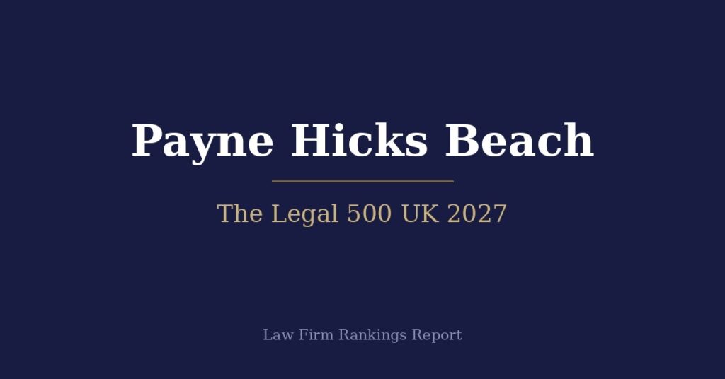 Payne Hicks Beach The Legal 500 UK 2027